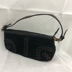 Suede,Beaded Antonio Melani Leather Strap Handbag